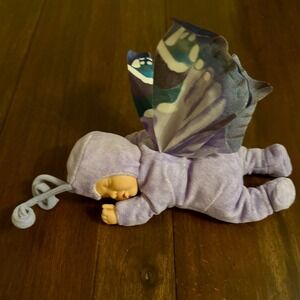 Anne Geddes Sleeping Butterfly Baby Doll Purple Butterfly Wings Plush Toy 1990's